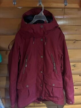 Roxy Maroon Hooded Ski Jacket